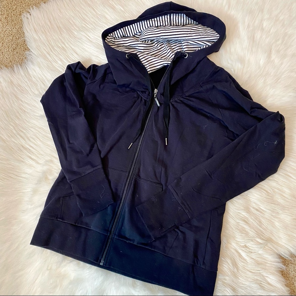 🆕 NWT! IZOD Sport Full-Zip Hoodie - Black/Stripes - Medium